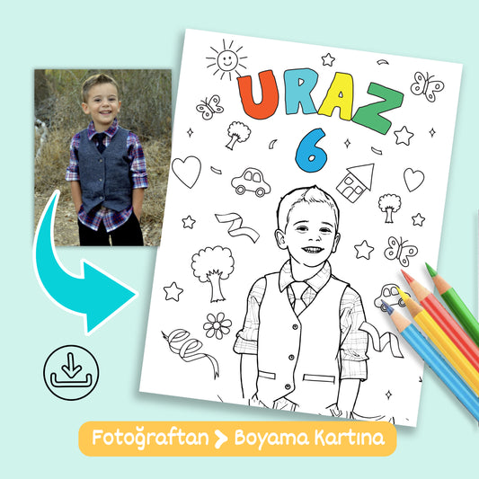 Kişiye Özel Boyama Kartı Seti2 (10 kişilik dağıtmalık)