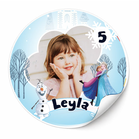 Elsa 24'lü Sticker / 6 Cm Çap
