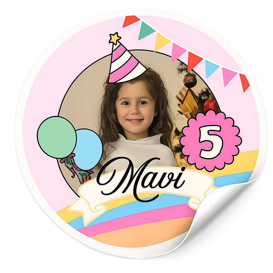 Party Girl 24'lü Sticker Set / 6 cm çap