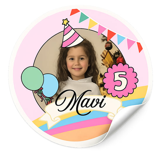 Party Girl 24'lü Sticker Set / 6 cm çap