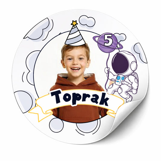 Uzay 24'lü Sticker / 6 Cm Çap